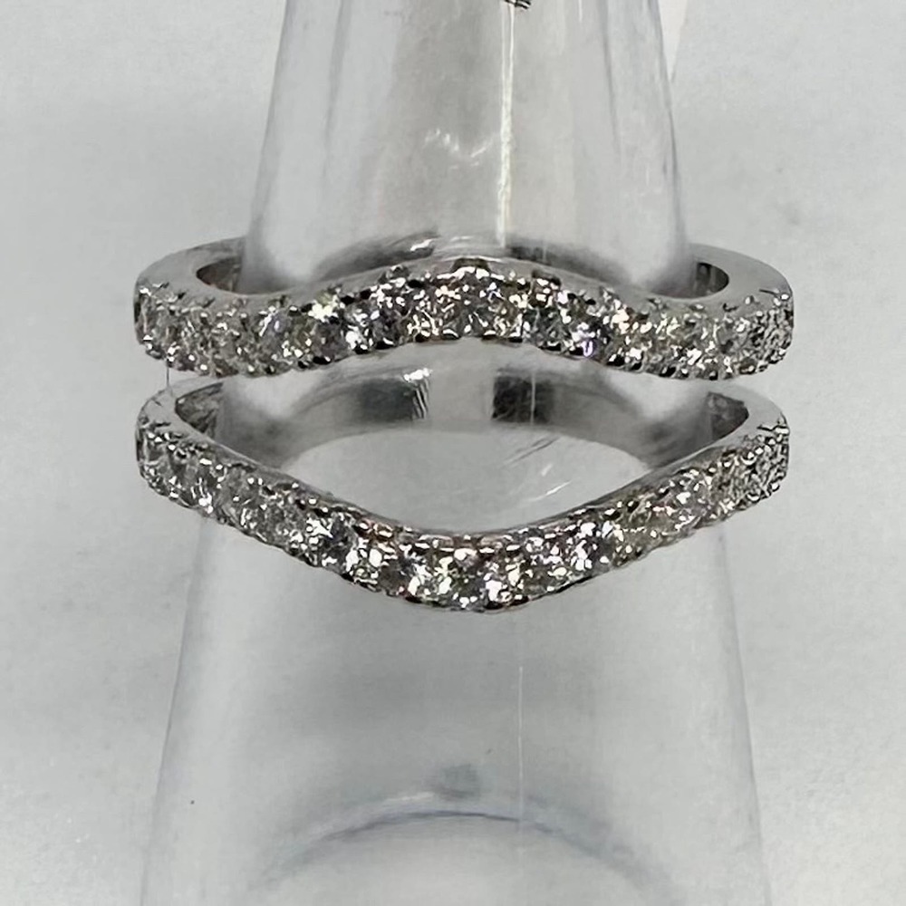 Moissanite Diamond Enhancer Ring Guard Wedding Band Anniversary 925 18k - Picture 1 of 11